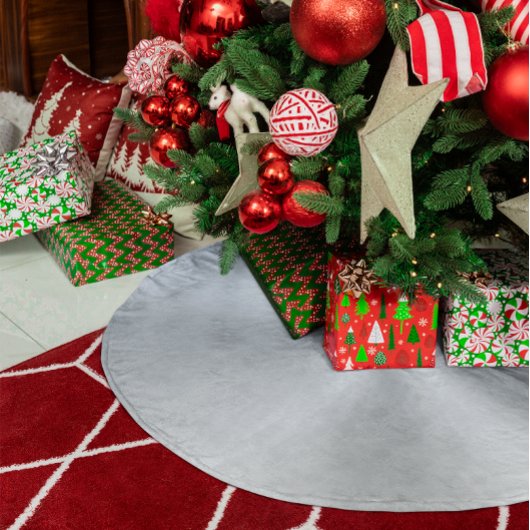 Imitate Metallisch Silber Grau Gradient Polyester Weihnachtsbaumdecke