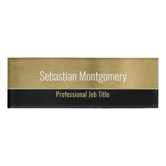 Imitate Metallische Beruflich gebürstete Goldvorla Namenschild (Vorderseite)