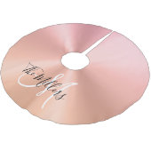 Imitate Metallische Rose Gold Gradient Family Mono Polyester Weihnachtsbaumdecke (Schrägansicht)