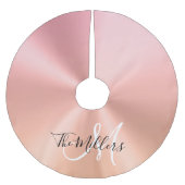 Imitate Metallische Rose Gold Gradient Family Mono Polyester Weihnachtsbaumdecke (Vorderseite)