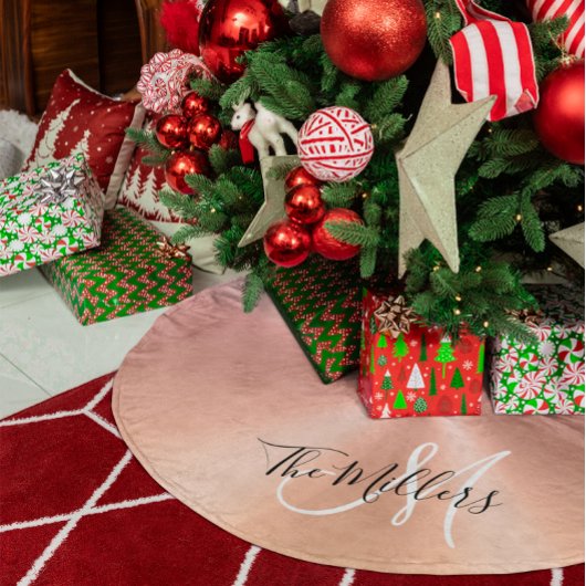 Imitate Metallische Rose Gold Gradient Family Mono Polyester Weihnachtsbaumdecke