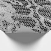 Imitate Metallische Schwarz Grau Bridal Bläserne W Geschenkpapier (Ecke)