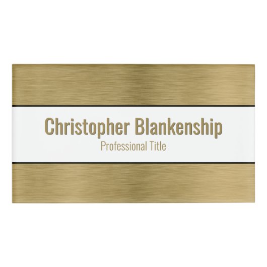 Imitate Metallischer Beruflich gebürsteter, goldfa Namenschild (Vorderseite)