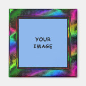 Imitate Metallisches Rainbow-Border-Foto Magnet (Vorne)