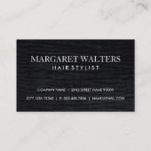 Imitate Metallisches Velvet Schwarz mit Monogramm Visitenkarte (Rückseite)