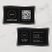 Imitate Metallrahmen mit Logo und Code Visitenkarte (Vorne/Hinten)