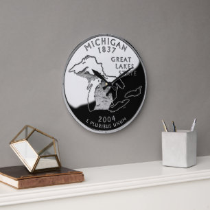 Imitate Michigan Staat Quarter Clock Große Wanduhr