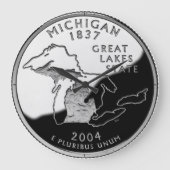 Imitate Michigan Staat Quarter Clock Große Wanduhr (Vorderseite)