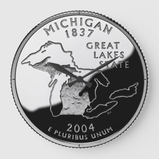 Imitate Michigan Staat Quarter Clock Große Wanduhr (Vorderseite)
