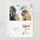 Imitate Minimalistisch werden Sie meine Trauzeugin Einladung (Vorderseite)