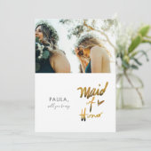 Imitate Minimalistisch werden Sie meine Trauzeugin Einladung (Stehend Vorderseite)