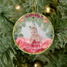 Imitate mit Blumenkranz, Glitzer-Poinsettia-Rose