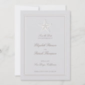 Imitate mit dem Embossed Starfish Coastal feierlic Save The Date (Vorderseite)