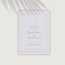 Imitate mit dem Embossed Starfish Coastal feierlic Save The Date