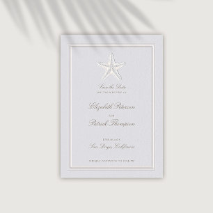 Imitate mit dem Embossed Starfish Coastal feierlic Save The Date