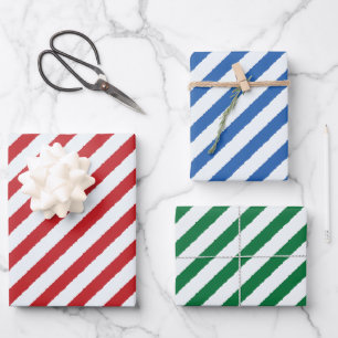 Imitate mit diagonalen Streifen Geschenkpapier Set