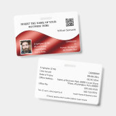 Imitate mit DIY-ID-Karte rot | Foto Ausweis (Front & Back)