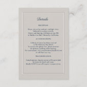 Imitate mit Doppelrahmen - Formale Hochzeitdetails Begleitkarte (Vorderseite)