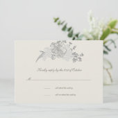 Imitate mit Ecru-Hochzeitskarte für Peony (Stehend Vorderseite)