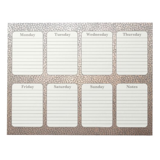 Imitate mit einfachem Wöchentlichem Planer ledern  Notizblock (Vorderseite)