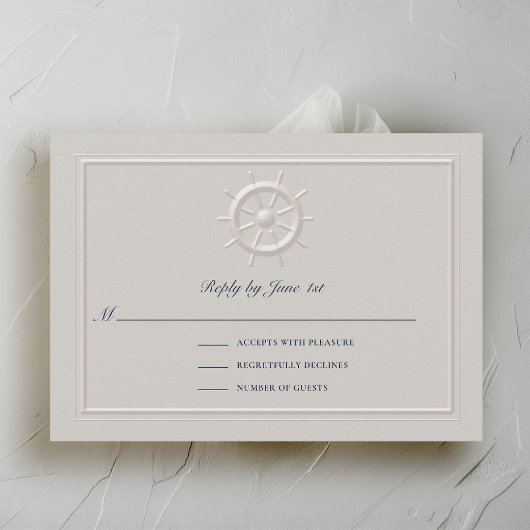 Imitate mit Embossed Boat Helm Coastal Hochzeitsre