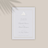 Imitate mit Embossed Frame Boat Coastal feierliche Save The Date