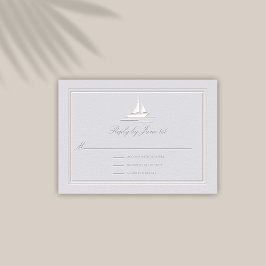 Imitate mit Embossed Frame Boat Coastal Hochzeitre