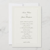 Imitate mit Embossed Frame Ecru formale klassische Einladung (Vorderseite)
