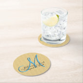 Imitate mit Embossed Gold Monogram 3d Runder Pappuntersetzer (Vor Ort)