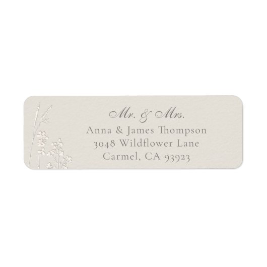 Imitate mit Embossed Wildblumen Klassische Hochzei (Vorne)