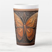 Imitate mit Embossed Wood Butterfly, Paisley und B Milchtasse (Vorderseite)
