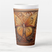 Imitate mit Embossed Wood Butterfly, Paisley und B Milchtasse (Vorderseite)