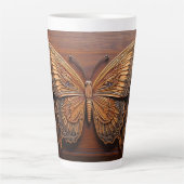 Imitate mit Embossed Wood Butterfly, Paisley und B Milchtasse (Vorderseite)