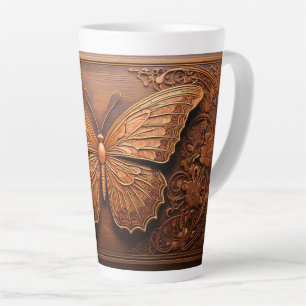 Imitate mit Embossed Wood Butterfly, Paisley und B Milchtasse