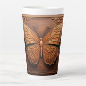 Imitate mit Embossed Wood Butterfly, Paisley und B Milchtasse (Vorderseite)