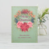 Imitate mit floralen Aquarellen Glitzer Ankündigung (Stehend Vorderseite)