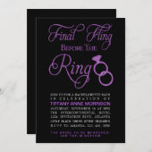 Imitate mit Flug Glitzer Junggeselinnen-Abschied Einladung (Vorne/Hinten)