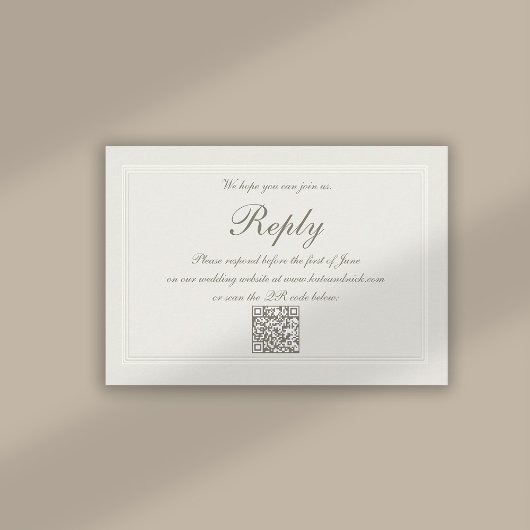 Imitate mit formaler Elegant QR Hochzeitsreaktion