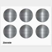 Imitate mit gebürstetem Edelstahl Runder Aufkleber (Blatt)