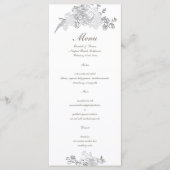 Imitate mit gehobener Peony Classic feierliche Elf Menükarte (Vorderseite)