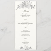 Imitate mit gehobener Peony Classic Formal Pearl W Menükarte (Vorderseite)