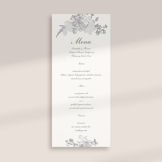 Imitate mit gehobener Peony Classic Formal Pearl W Menükarte