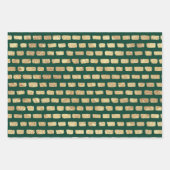 Imitate mit goldenem Muster und dunkelgrün Geschenkpapier Set (Vorderseite 2)