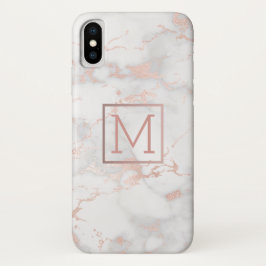 Imitate mit goldfarbenem Monogramm auf rosa Marmor Case-Mate iPhone Hülle