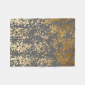 Imitate mit goldfarbenen und grauen Pinselstrichen Fleecedecke (Vorderseite (Horizontal))