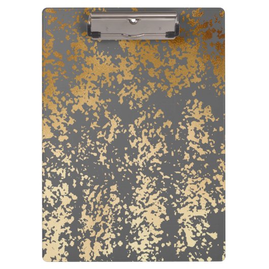 Imitate mit goldfarbenen und grauen Pinselstrichen Klemmbrett (Vorderseite)