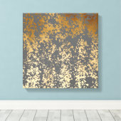 Imitate mit goldfarbenen und grauen Pinselstrichen Leinwanddruck (Insitu (Holzboden))