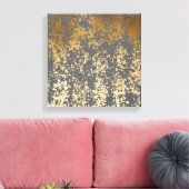 Imitate mit goldfarbenen und grauen Pinselstrichen Leinwanddruck (Insitu (Wohnzimmer))