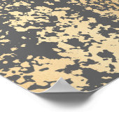 Imitate mit goldfarbenen und grauen Pinselstrichen Poster (Ecke)