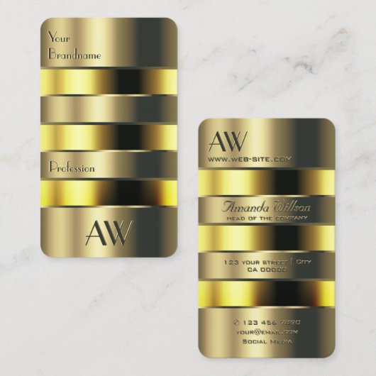 Imitate mit goldgelber Optik und Grabzeichen Visitenkarte (Vorne/Hinten)